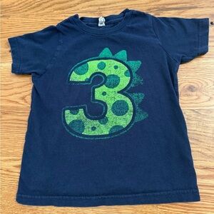Three Third Birthday Dinosaur Tshirt Size 3